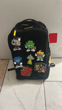 Wealthy Icon Black Backpack with Patches