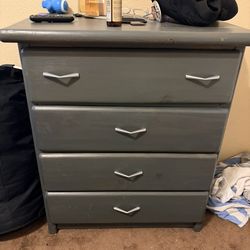Blue Gray Dresser And Desk