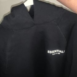 Authentic Fear of God Essentials Hoodie - Black/Stretch Limo (Size M)