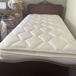 Two Twin Beds! Headboard, Footboard and Side Rails One Mattress And Box Spring Set