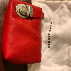 New(Marc Jacob’s) Red Leather  change purse with his signature push lock.