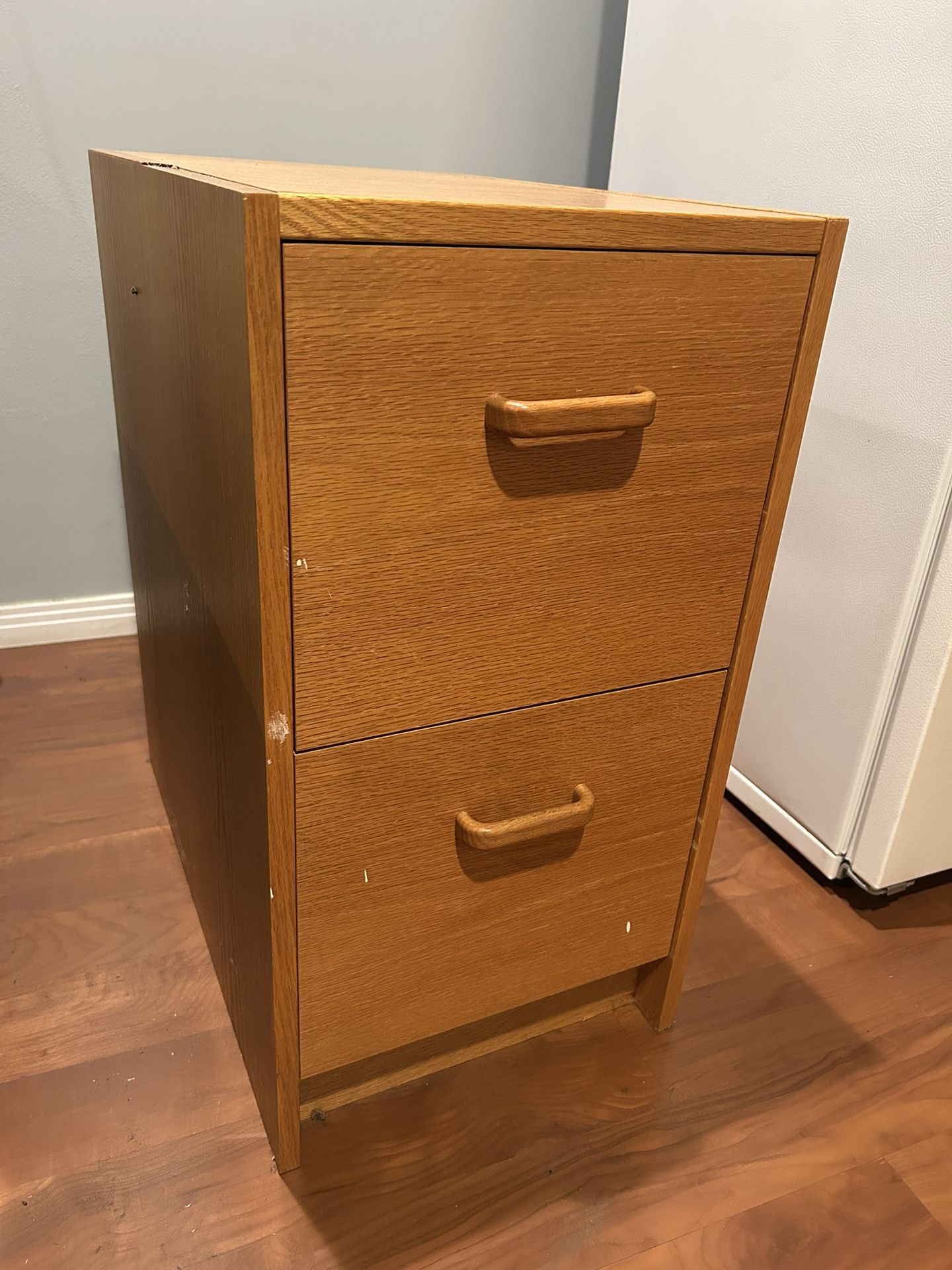 Wooden Two-Drawer Filing Cabinet