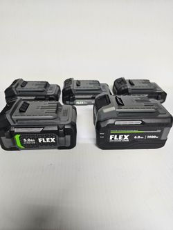 Brand new FLEX 24v Stacked Lithium 6.0 Battery with 5.0 and (3) 2.5 ah 24v batteries FIRM ON PRICE!!