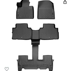 SMARTLINER Custom Fit Floor Mat Black 2 Row Liner Set Compatible with 2020-2023 Hyundai Palisade 