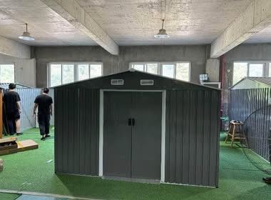 New in Box 8’ L x 10’’ W x 6.’ H galvanized steel Metal Storage Shed Outdoor Garden (Assemble Need)