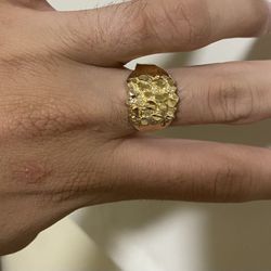 10k Solid Gold Nugget Ring 