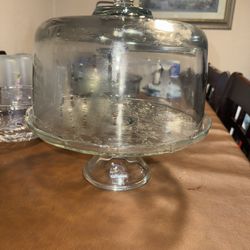 Princess House 11" Pedestal Cake Stand & Dome