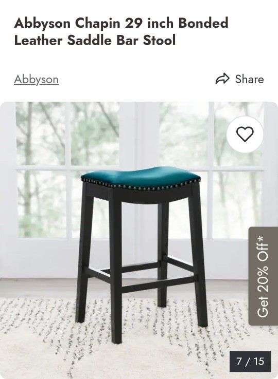 Abbyson Teal Stools