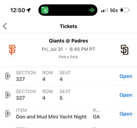 7/31/2026 Padres vs Giants Tickets with 1 Don and Mud Sold out Voucher
