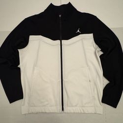 Pre Owned Good Last Photo Mark I have not tried to remove mark Nike Air Jordan  Dri Fit Track Jacket Breathable  Embroidered  Black White  Men  Size M
