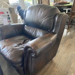 Leather Chair And Ottoman 