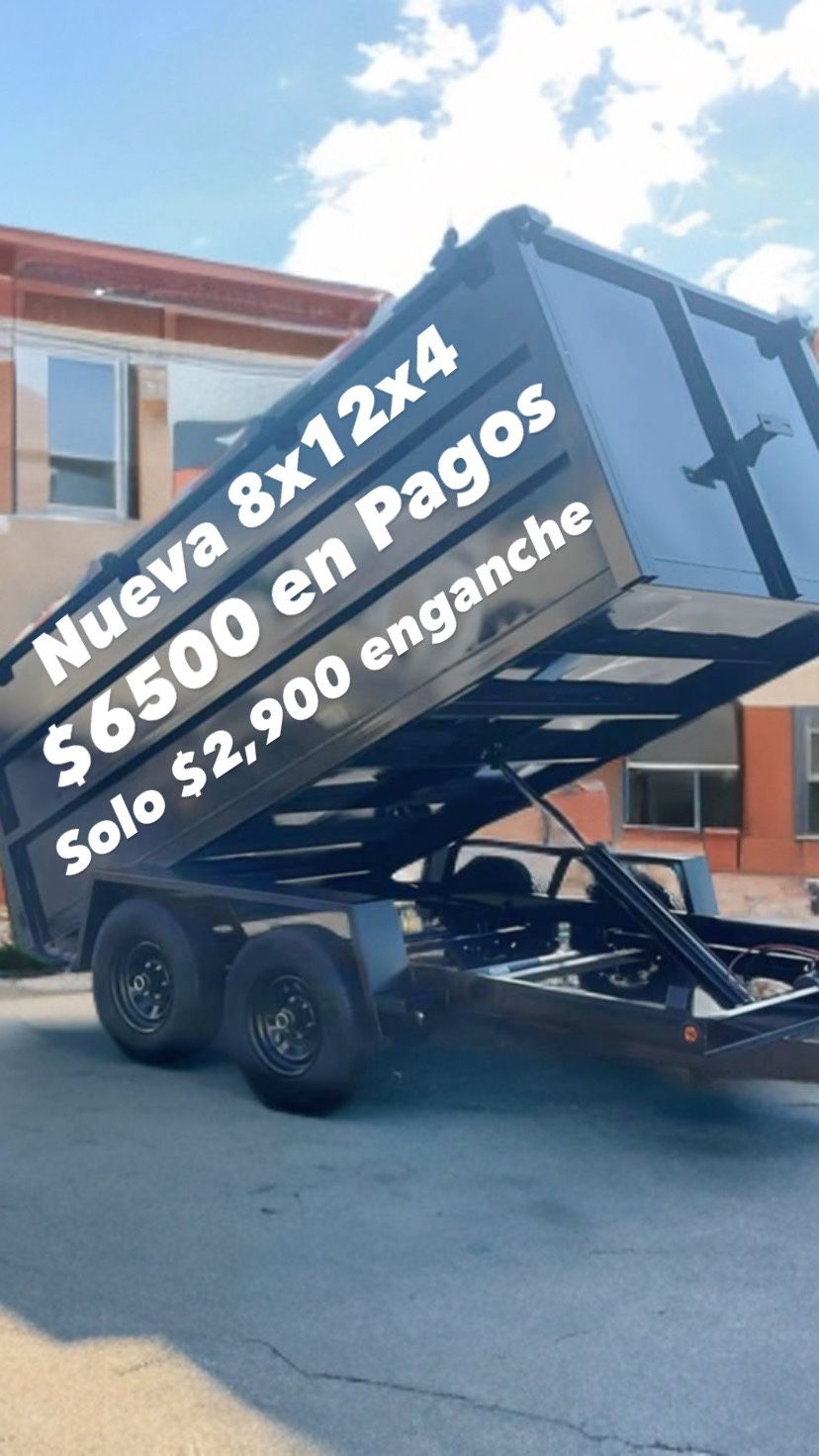 2025 Nueva 8x12x4 Dump Trailer En Pagos