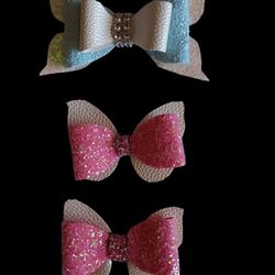 3 Hair Bows Clip Mermaid Tail And Butterfly 