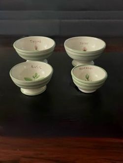 4 Pc Set Ceramic Condiment Dip Bowl New. Pick Up In Van Nuys