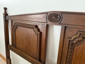 Vintage Mediterranean-Style Wood Headboard – Full Size
