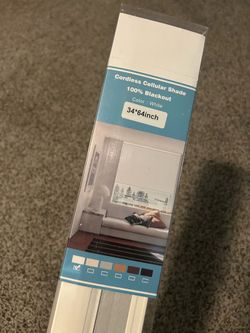White Blackout cordless shades new 34x64