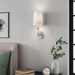 Millennium Lighting 20" Tall Wall Sconce with Tapered Fabric Shade Model:46981-PN