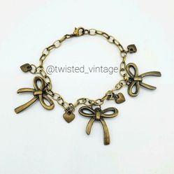 Handmade Lolita Bows Hearts Charm Bracelet Anklet