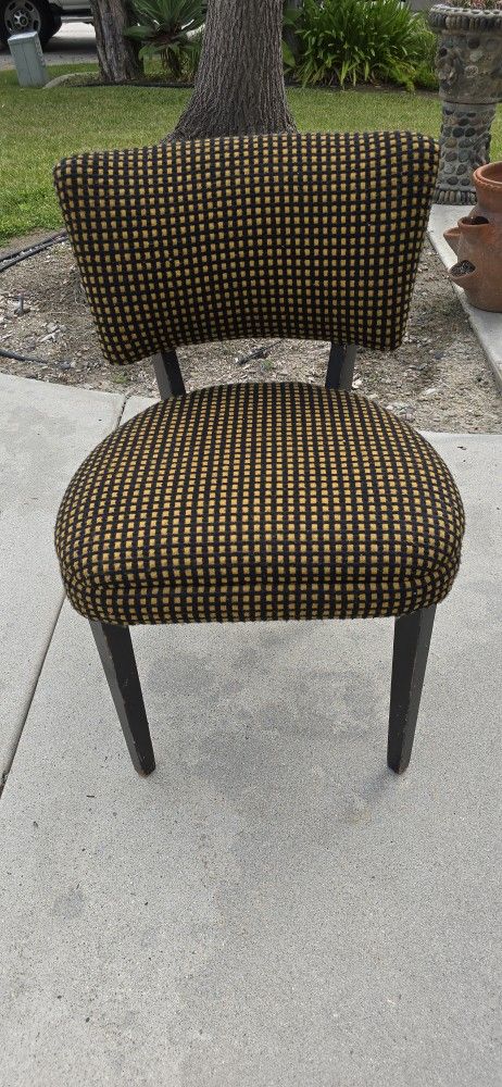 Antique Comfortable Chair With Bold Upholtered Pattern