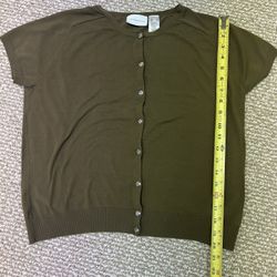 Liz Claiborne Khaki Blouse Sz XL