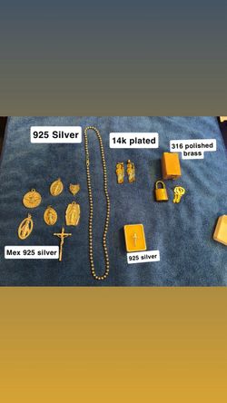 925 silver 14k plated and 316 brass