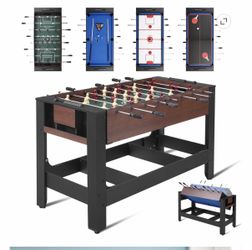 4-in-1 Multi-Game Table swivel pool ping-pong, air hockeyworks￼ foosball 54”