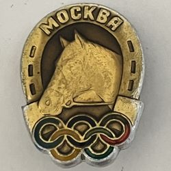Nice 1980 Moscow Summer Olympic Games Horse Equestrian  Pin