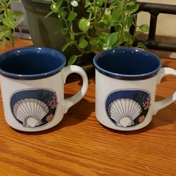 Vintage Seashells Coffee Mugs/Tea Cups (set of 2)