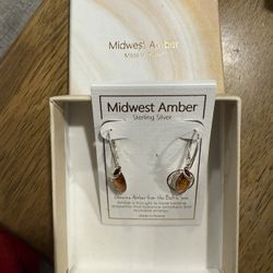 Midwest Amber Genuine Earrings 