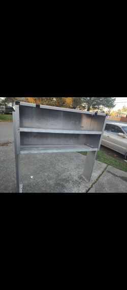Aluminum shelving.