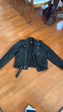 Genuine leather motorcycle jacket