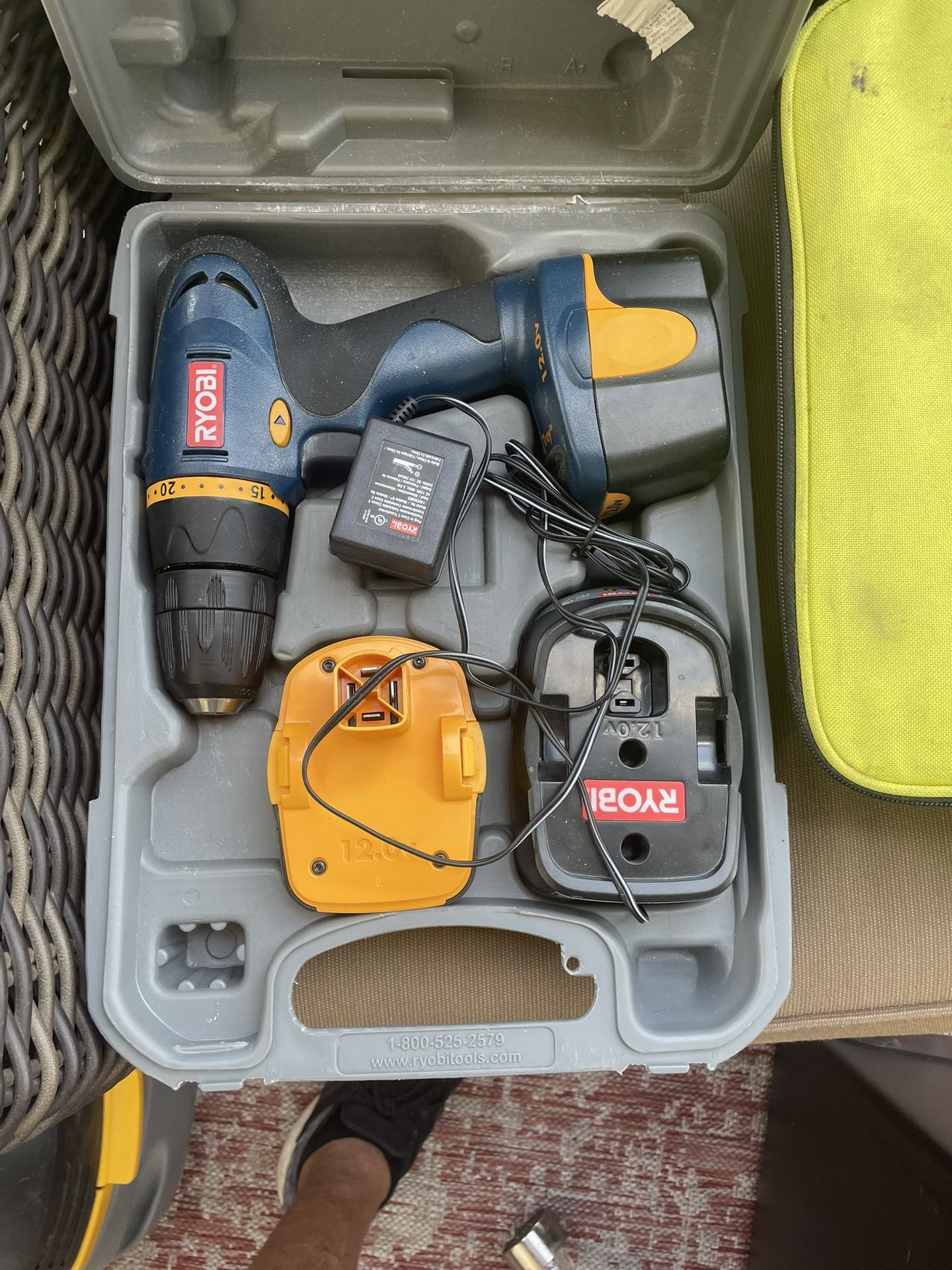 Ryobi Drill In Case With Charger