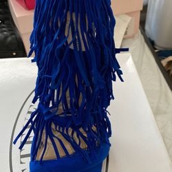 Blue fringe Steve Madden heels