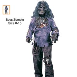 Boys Size 8-10 Zombie Costume And Weapon 