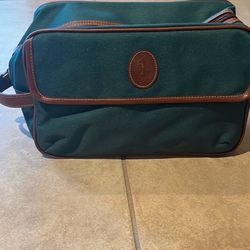 Vintage Polo Ralph Lauren Toiletry Bag – Forest Green Canvas & Leather