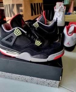 Air Jordan 4 Retro Black Cement Grey & Fire Red