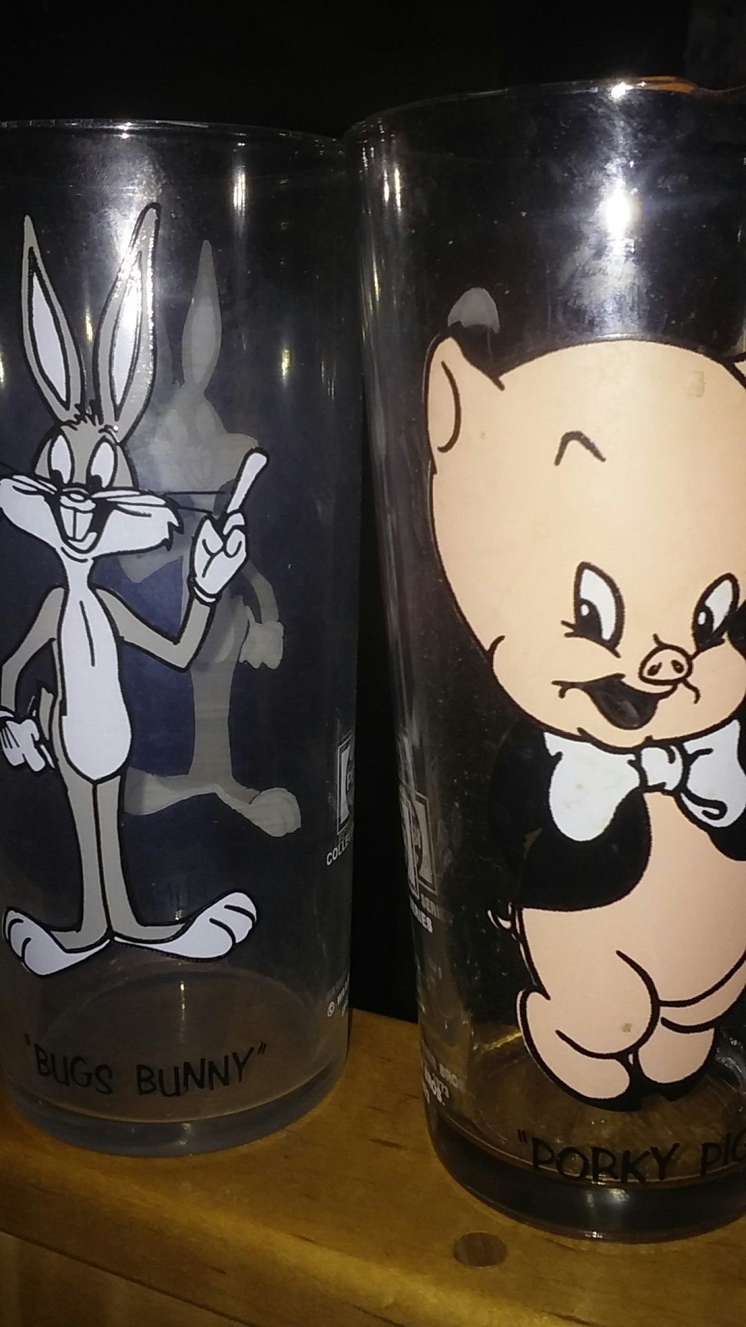 Bugs Bunny/Porky Pig 1973 Collectible Glasses by Pepsi