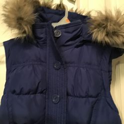 Ladies Winter Vest Aeropostale With fur trim Hood