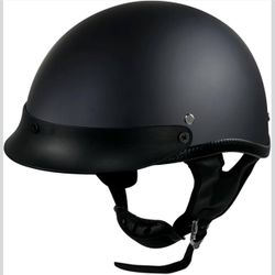 Adult Unisex Black Half Motorcycle Helmet, DOT Approved, for Chopper Moped Scooter Motorbike Electric 