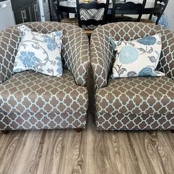 Armchair antique turquoise and brown