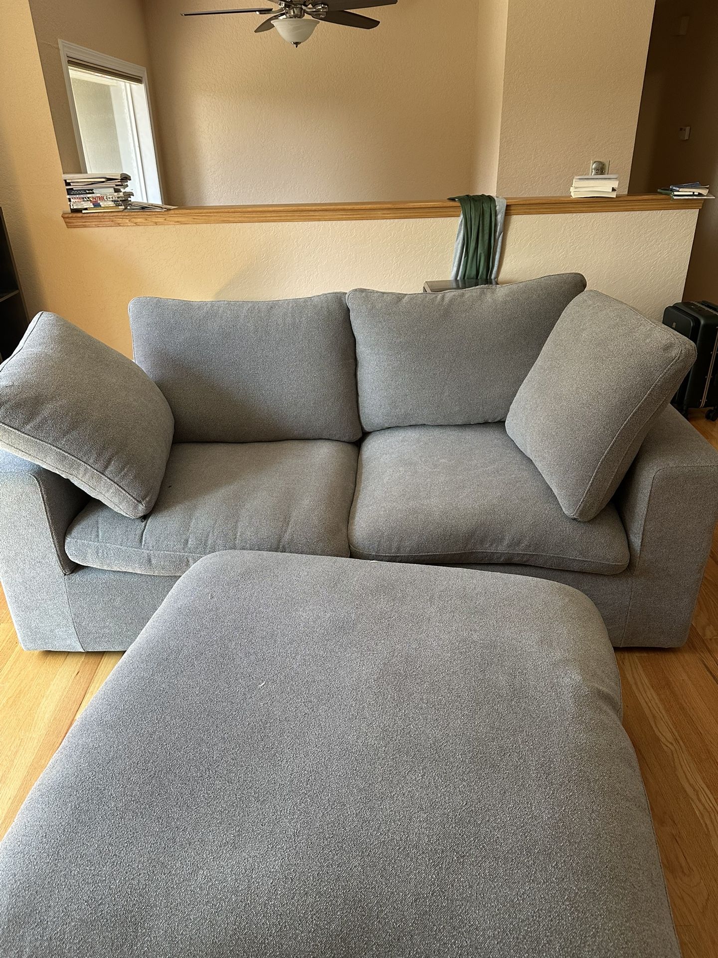 Large Loveseat + Storage ottoman