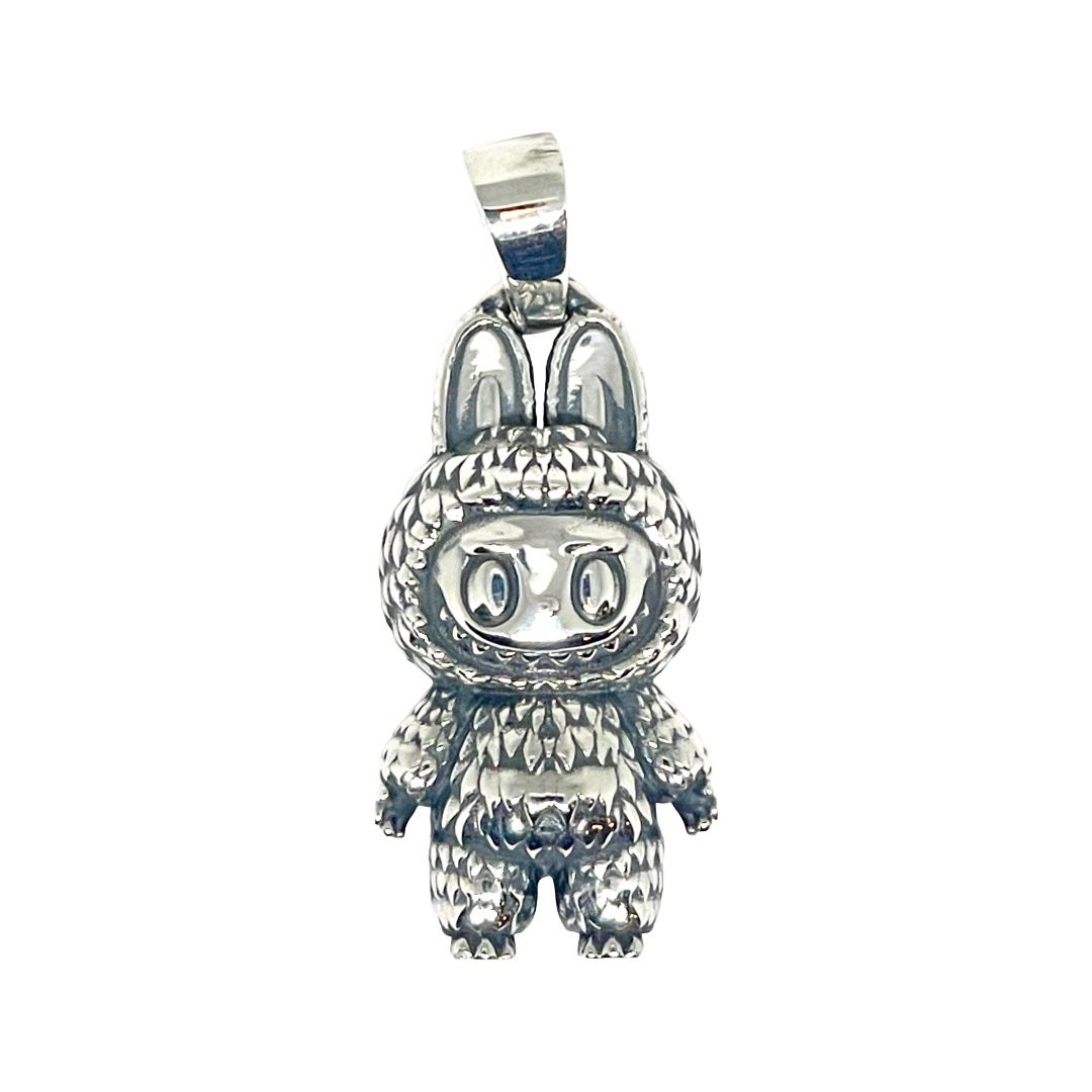 Sterling Silver Labubu Pendant 1.5” Tall
