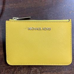 MICHAEL KORS Jet Set Travel Top Zip Key Coin Pouch – NWT in Daffodil Yellow – Bright, Brand New, & Bursting with Sunshine!