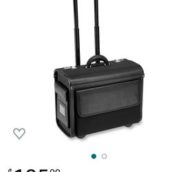 Black Rolling Security Briefcase With Dual Combination Lock 