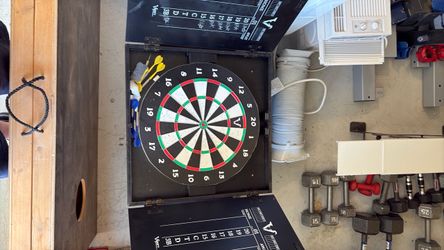 Dart board with case and darts