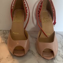 Christian Louboutin Women Heels Red And Tan