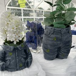 Blue Jean Table Centerpiece/plant Holder 