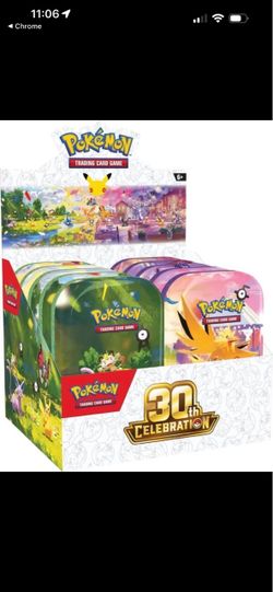 Pokémon Mini Tins and Mini Tin Displays: 30th Celebration