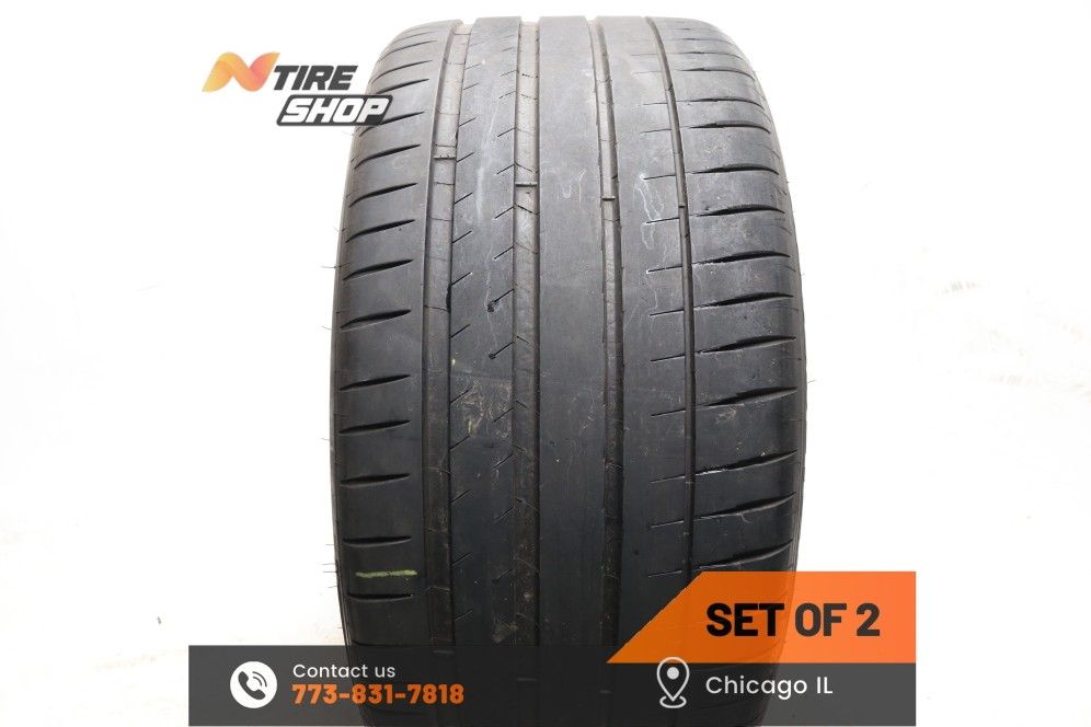 Set of 2 Used 7.5/32 Summer 325/35ZR22 114Y Michelin Pilot Sport 4 S MO1