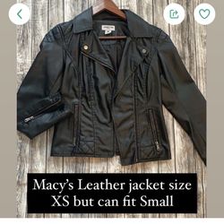 Macy’s Leather Jacket Motto Jacket Women’s Size Small 